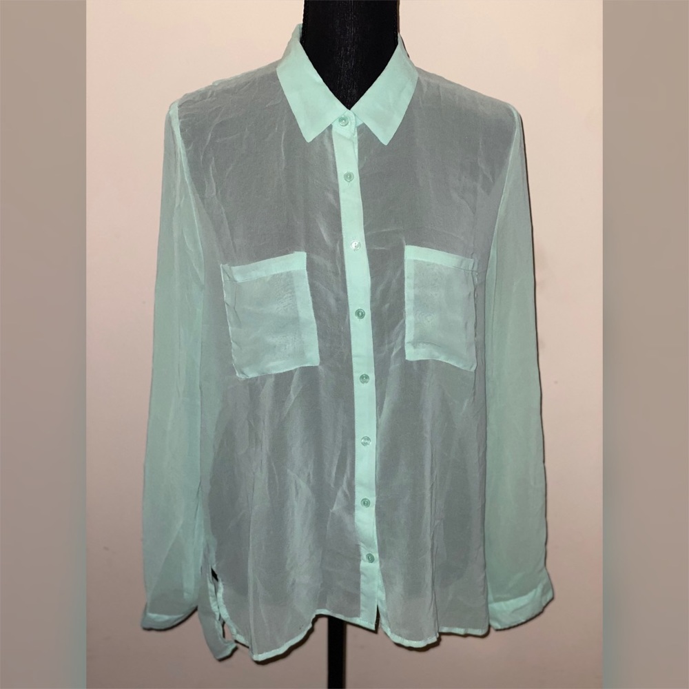 Sheer Button down Shirt